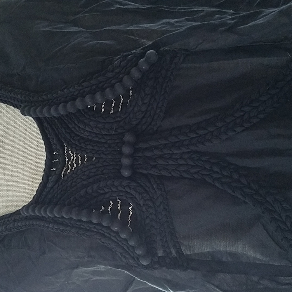 L.A.M.B Gwen Stefani Rare & Unique Braided and Beaded Shirt